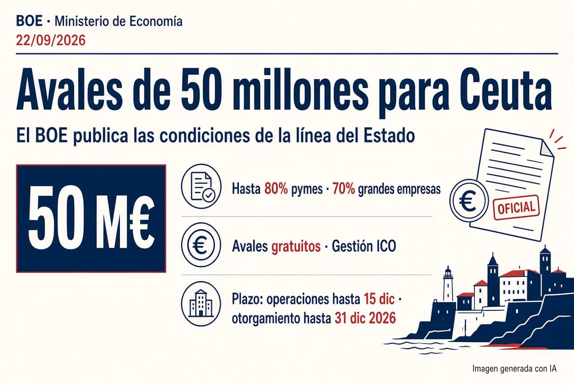 El BOE publica las condiciones de la línea de avales de 50 millones para Ceuta